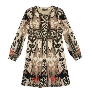Hemant & Nandita Silk Pleated Ikat Dress